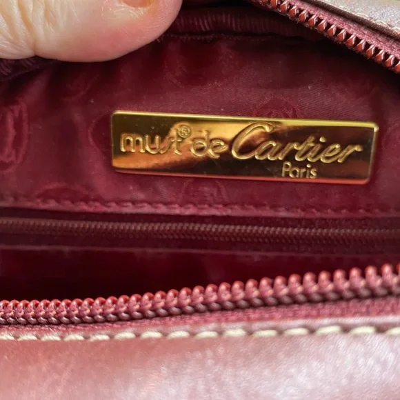 AUTHENTIC Cartier Burgundy CROSSBODY BAG With WALLET - Picture 9 of 16